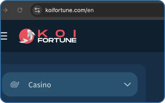 Koifortune Casino Registration step 1